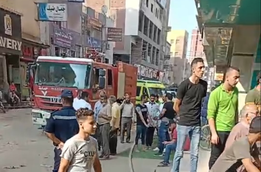  حريق توك توك داخل بنزينة بمنيا القمح